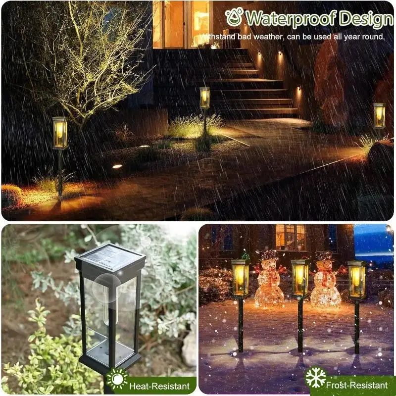 4Psc Solar Pathway Lights Solar Lights Outdoor Solar Powered Garden Lights for Walkway Yard Backyard Lawn Landscape Lighting Decor - view 5