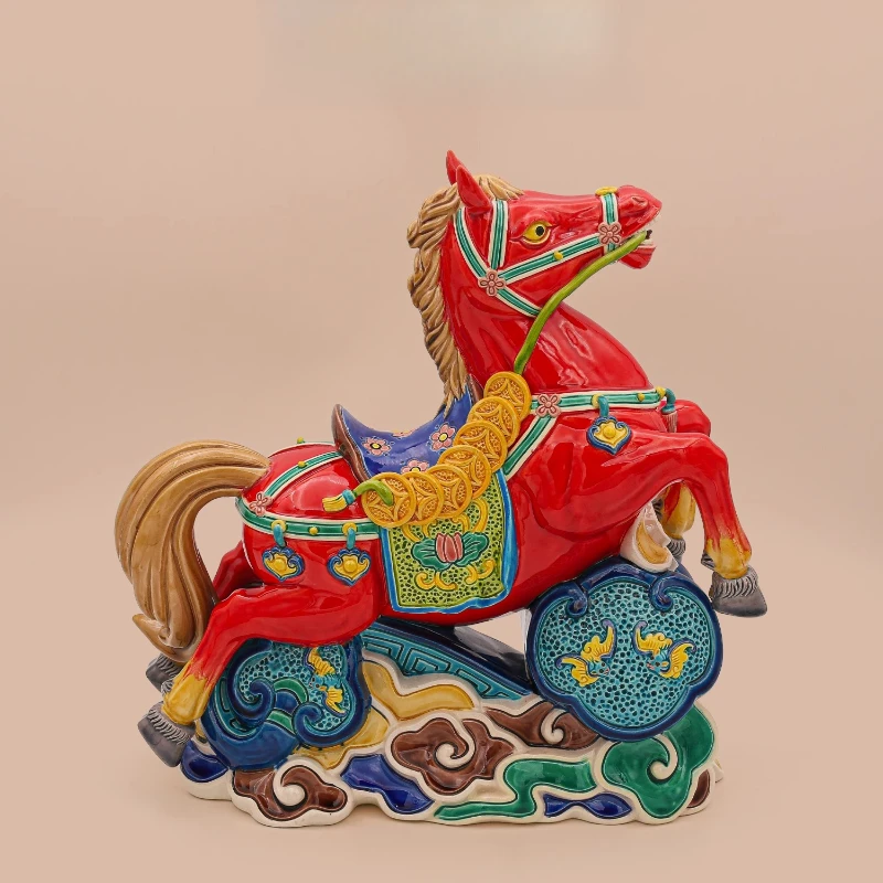 

Handmade glazed ceramic ornaments Home porch table Decorative artwork