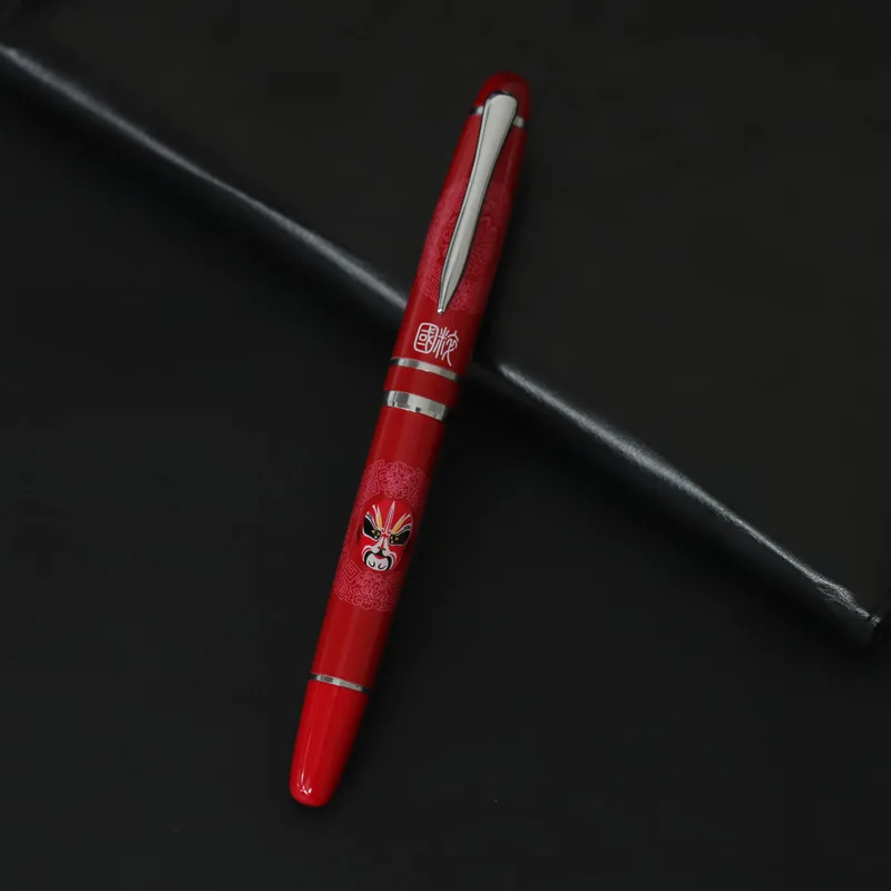 

PAILI Red Face Metal Ballpoint Pen 0.5mm Black Refill Student Writing Practice Gel Pens Student Office Supplies Stationery Gift