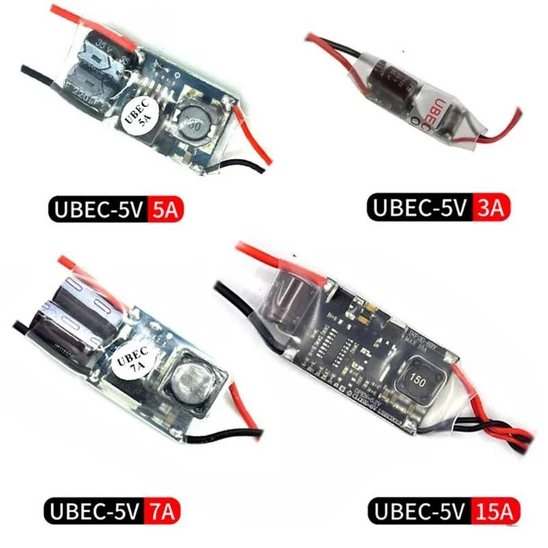 

UBEC 5V 3A /5A /7A /15A BEC Full Shielding Antijamming Switching Regulator for FPV RC Drone Receiver Power Supply External