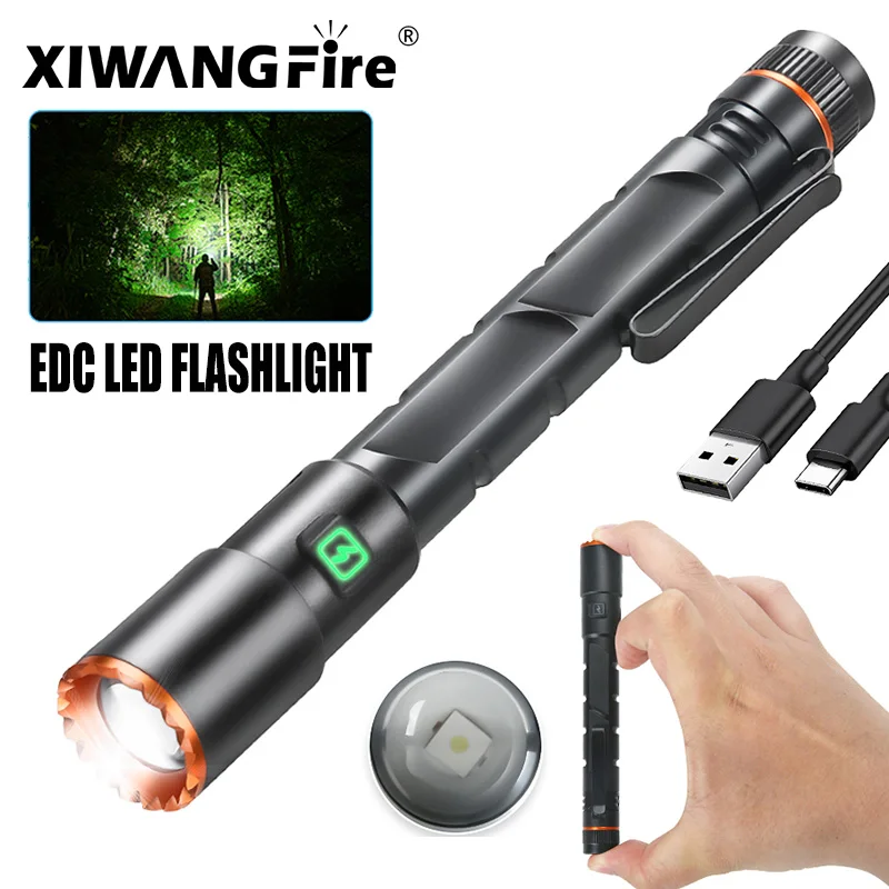 mini-lanterna-recarregavel-por-usb-de-2000lm-luz-de-bolso-magnetica-com-clipe-tocha-edc-a-prova-d'agua-para-acampamento-caminhadas-emergencia-em-casa