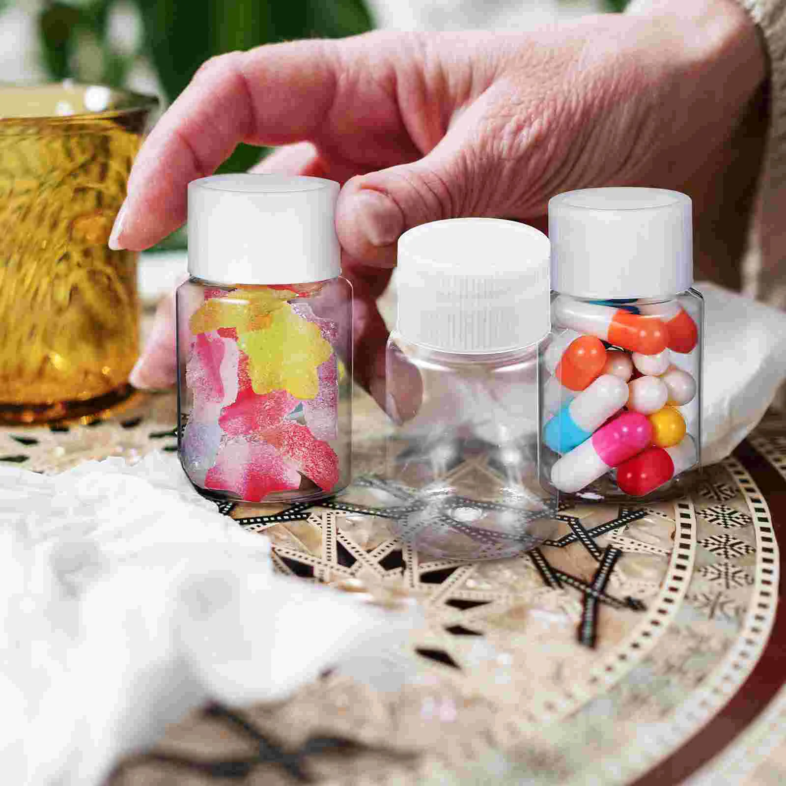 20 Pcs 30ml Small Plastic with Caps Reusable The Pet Liquid Travel Size