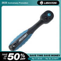 Libraton 1/4 Inch Ratchet 1-Pack, Ratchet Handle with Teardrop Head, Quick-Release Ratchet with Comfort Grip