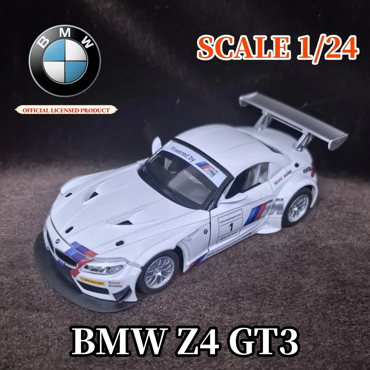 

Ограниченная модель автомобиля BMW Z4 GT3 в масштабе 1:24, миниатюрная копия роскошного автомобиля, детская рождественская подарочная игрушка