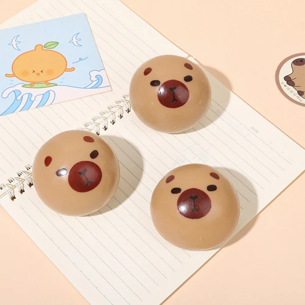 Mainan Remas Capybara Rebound lambat, mainan MIni ventilasi lumpur lembut pereda stres lucu boneka dekompresi untuk anak-anak