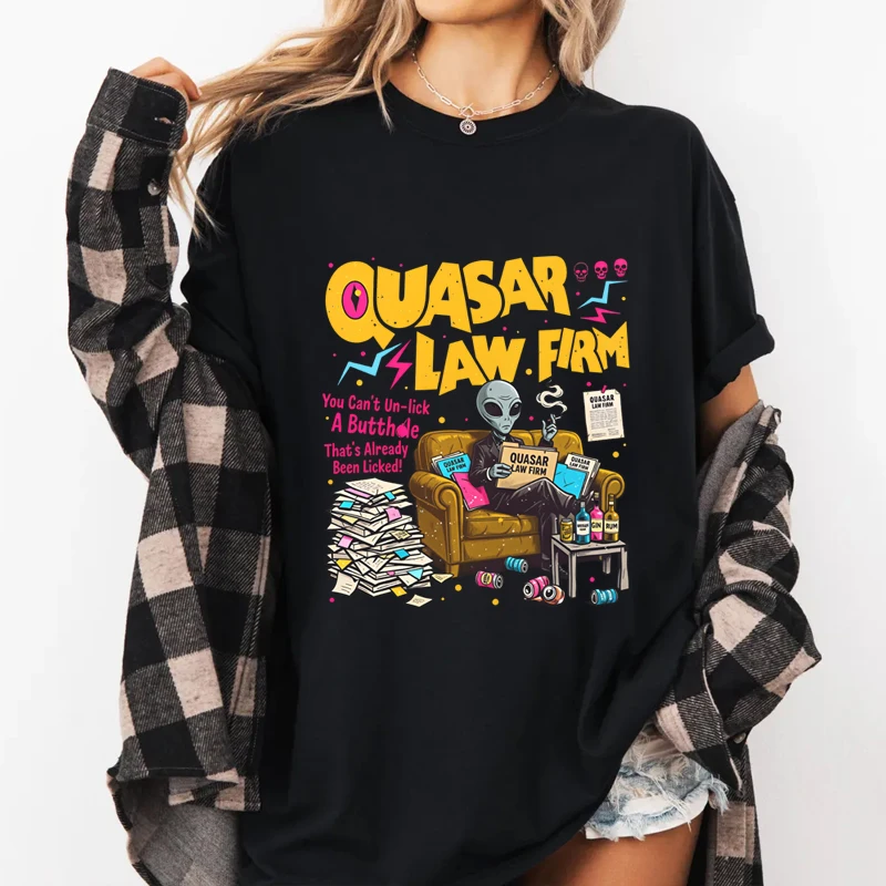 Quasar Law Firm Dungeon Crawler Carl T-Shirt Men Women Graphic Tee Shirt Summer Cotton Short Sleeve Soft Tees Streetwear