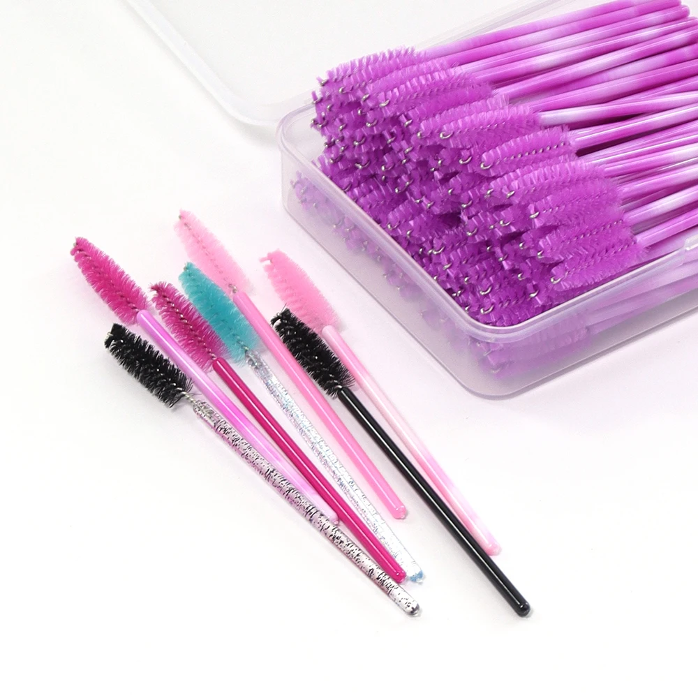 50/100Pcs Set  Disposable Mink Eyelashes Beauty Makeup Tools Lash Brush Mascara Stick Applicator For Eyelash Extension ﻿