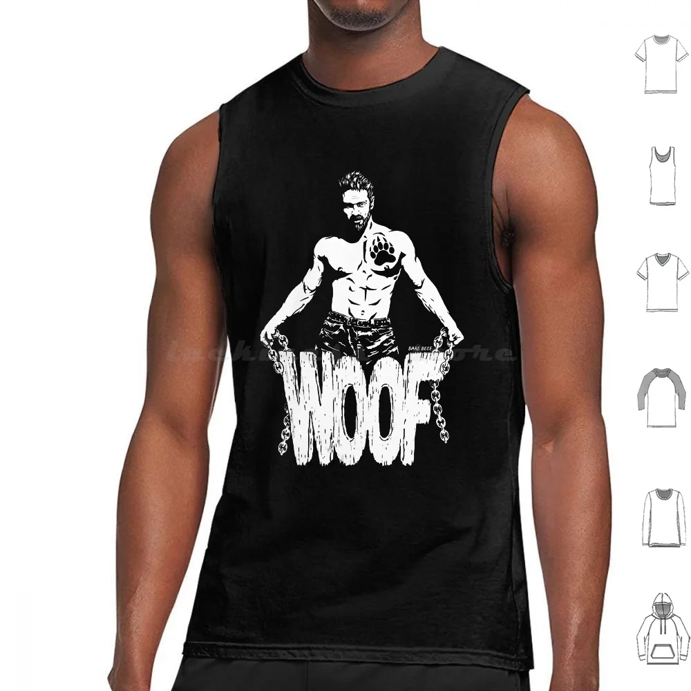 

Мужские майки Woof без рукавов, милая жилетка Bearart Pride Bearflag, bearlr, Yaoi