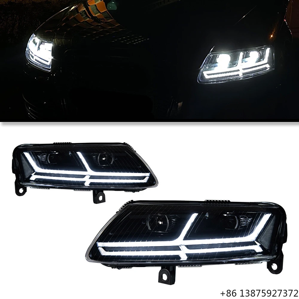 

Светодиодные фары для Audi A6L 2008-2011: Обновленные динамические проекционные фары с сигналом поворота, автомобильные аксессуары