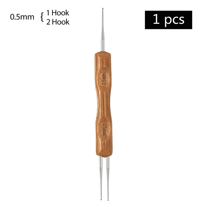 1Pcs/Lot 1-2 Hook 1-3 Hooks Style Dreadlock Needle for Braid 0.5Mm 0.75Mm Natural Bamboo Dread-Lock Hair Weaving Tool