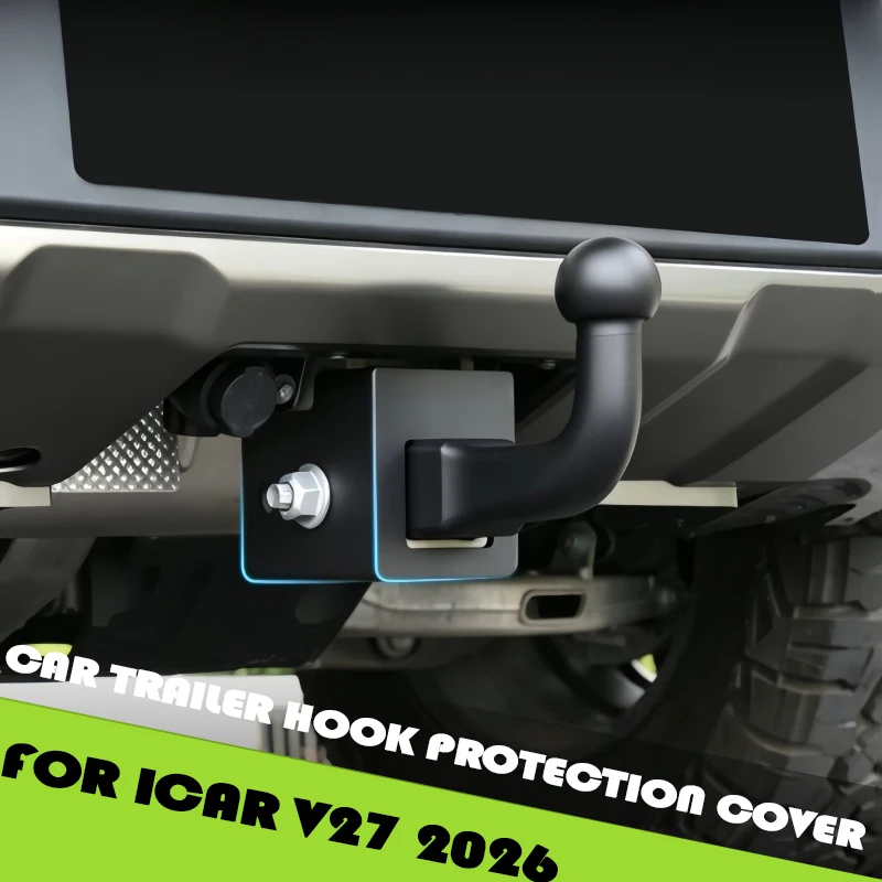 Car Trailer Hook Protection Cover Fit for Chery ICAR V27 2026 Modified Car American Style Square Mouth Darken Protective Cover