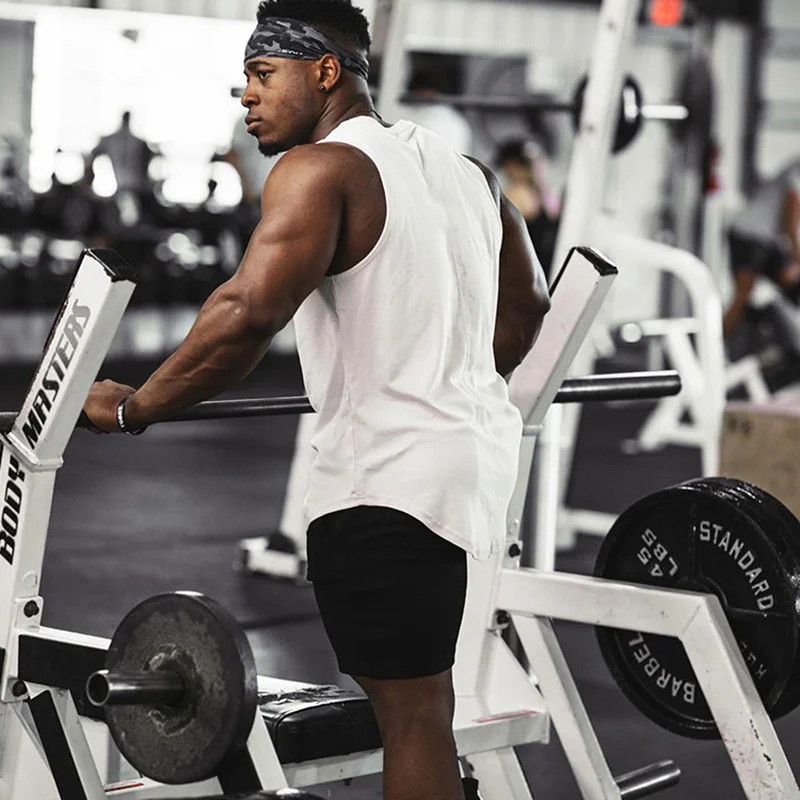 Trendy sports quick drying vest ins gym loose muscle running vest summer sleeveless elastic t-shirt sweaty men M-4XL