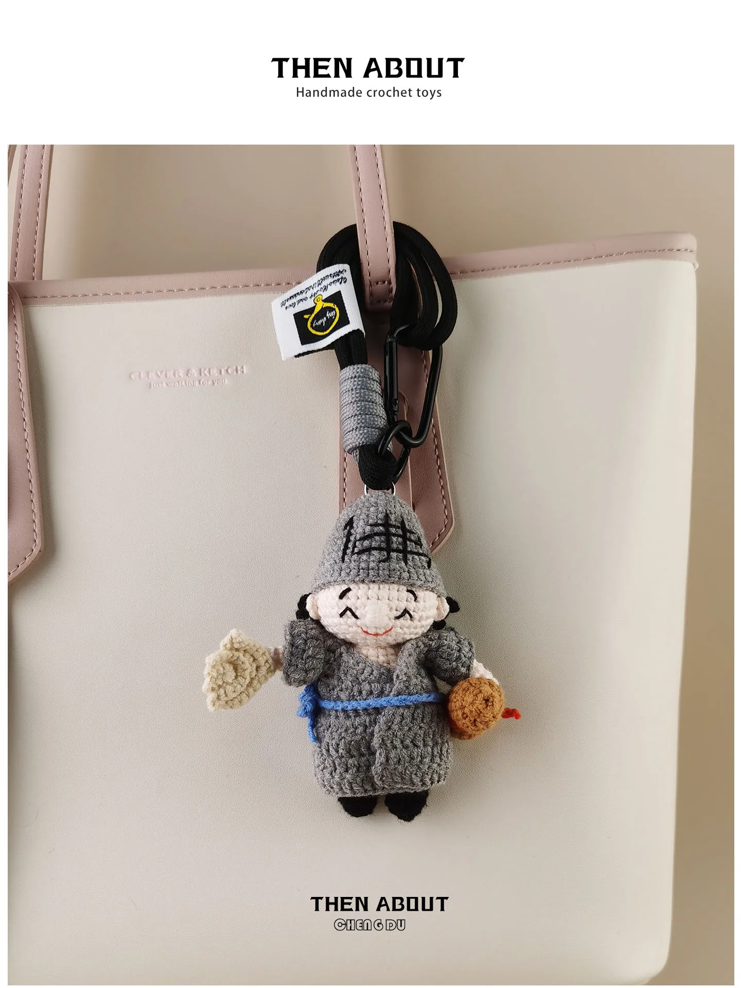 Creative Fun Keychain Bag Pendant Tibetan Buddhism Jigong Buddha Trendy Fashion Accessory Practical Gift