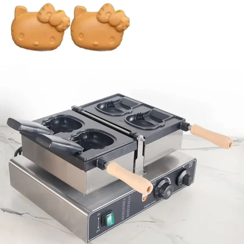 Professional Nonstick Snack Waffle Machine Ice Cream Hello Kitty Shape Waffle Maker