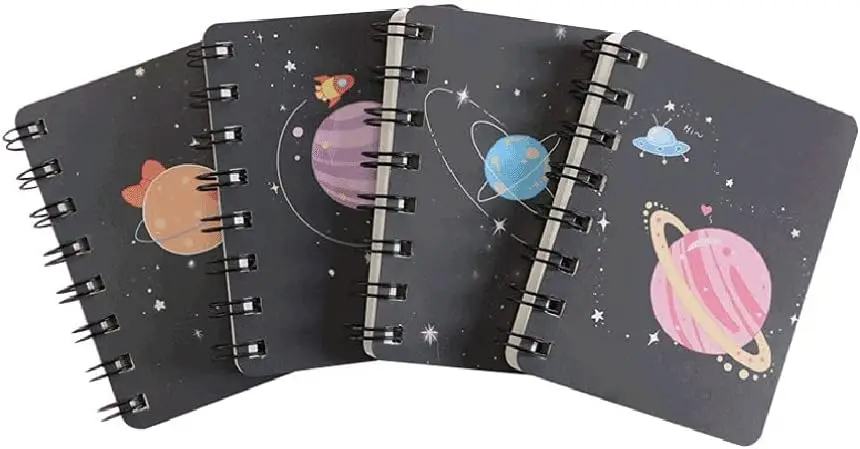 Unique Planetary Design! 4 Pcs Notebook Set, A5 Size Writing Pads, Record and Note Stationery for Daily Use