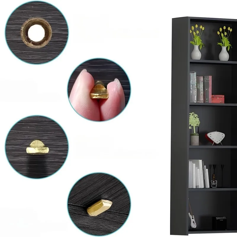 31 pcs Bookcase Shelf Clips, Furniture Hardware, Sturdy Iron Core, 5mm Standard Peg Size, Multipurpose