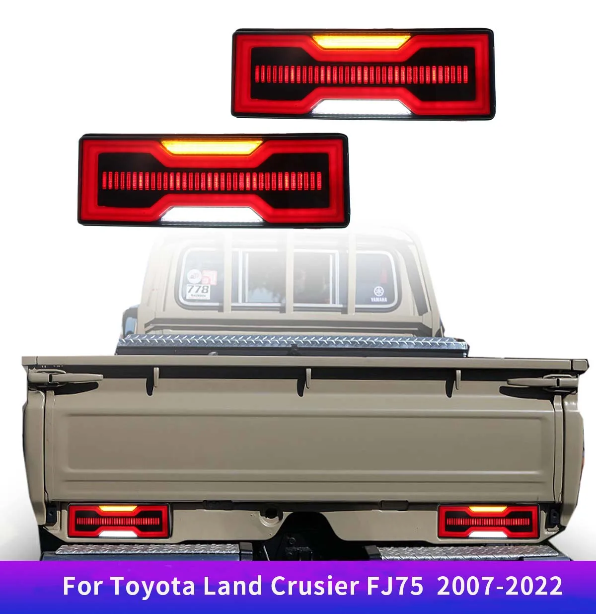 2PCS LED Signal Light Taillights Tail Light For Toyota Land Cruiser FJ75 2007-2023 Sequential Rear Lamp Auto Part Accessories