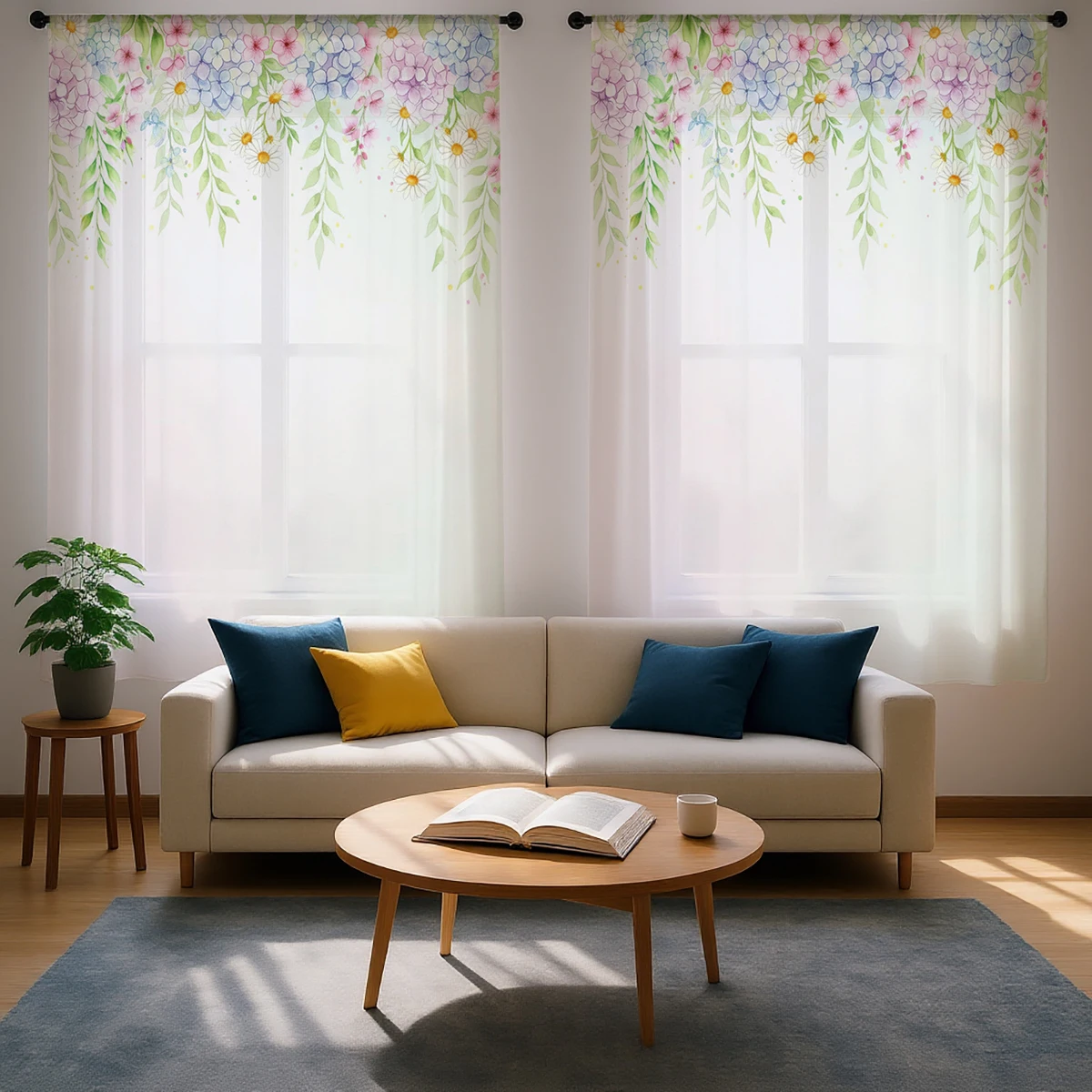 Gorden Transparan Motif Bunga - Curtain Sheer Voile ulasan dan harga