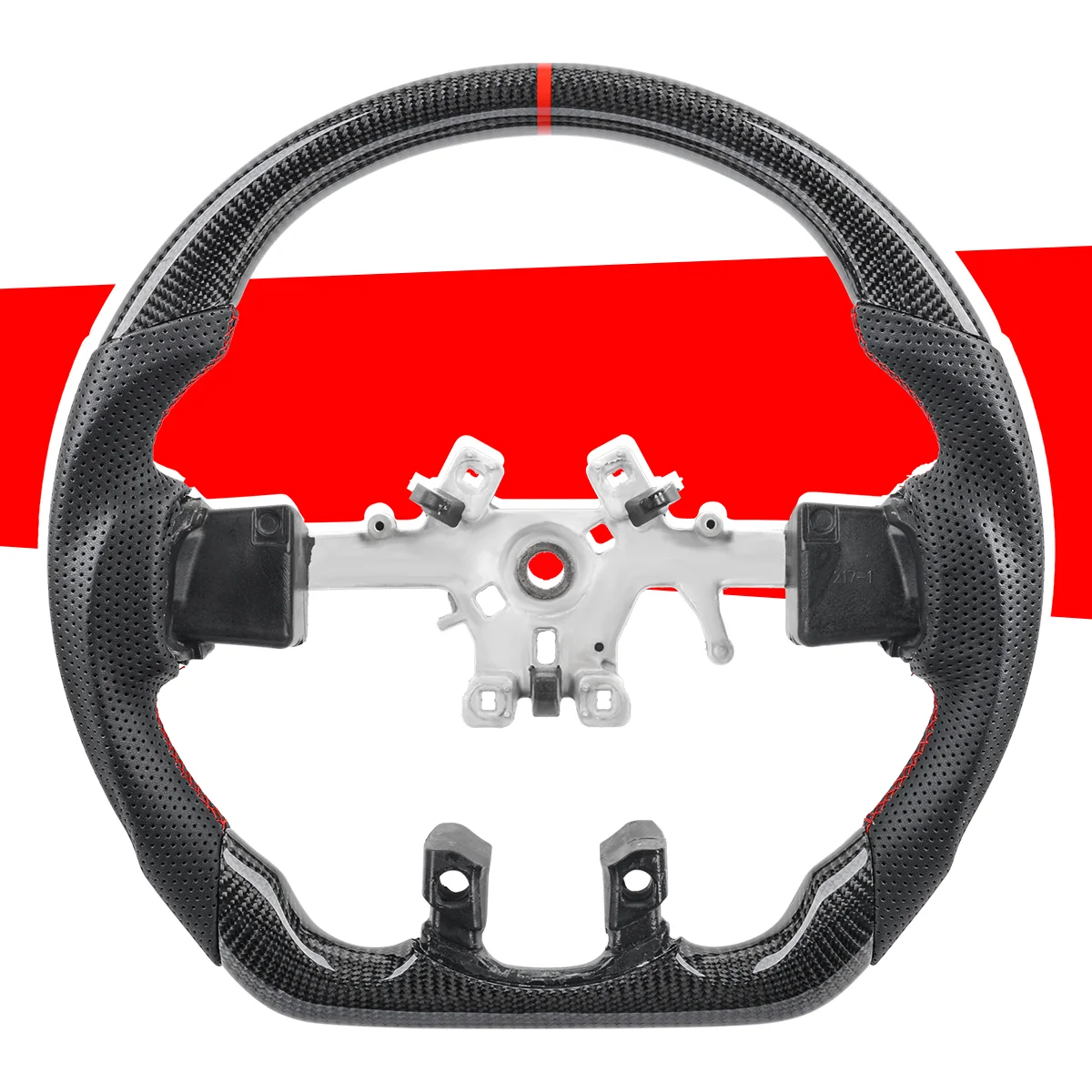 ل دودج رام 1500 2500 3500 2013 2014 2015 2016 2017 2018 ريال ألياف الكربون عجلة القيادة عجلة سباق جلدية مثقوبة #1