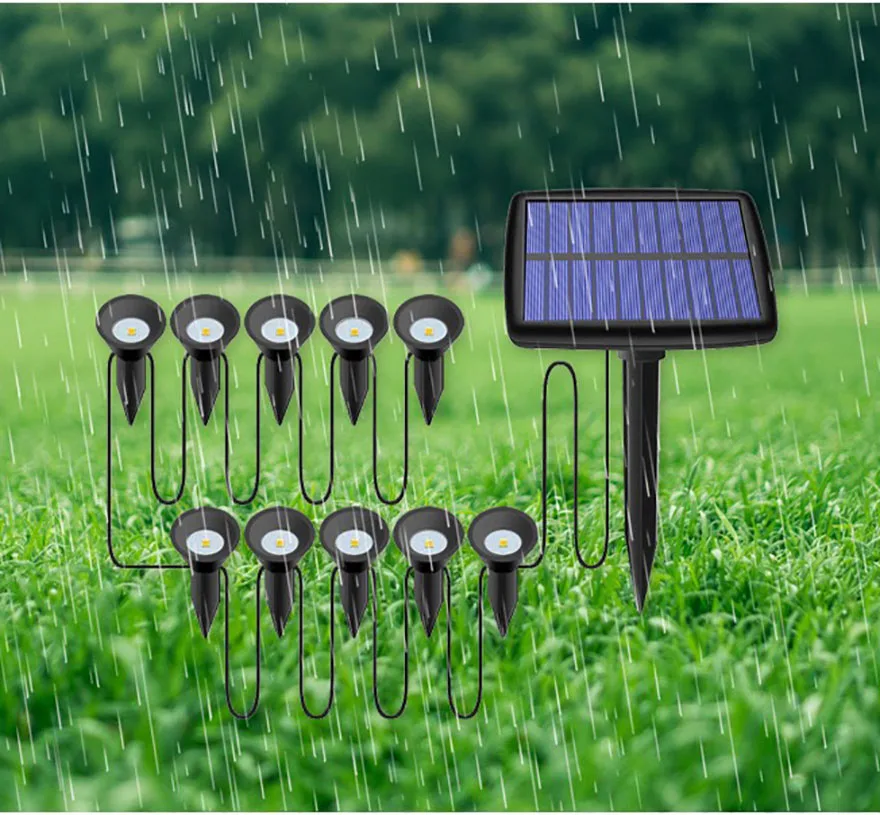 Solar Lights Outdoor Waterproof，Warm White 8 Pack 8-in-1 Ground Lights Backyard Decor Lights
