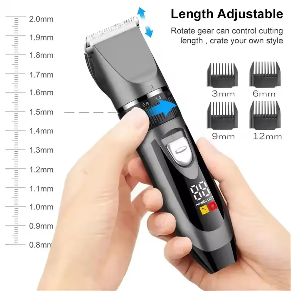 Professional Home Electric Hair Clipper Set with Digital Display, USB Fast Charging, Ceramic Blades & Long Battery Life image 6
