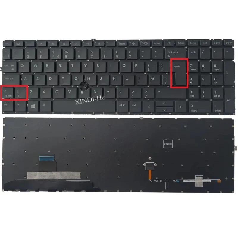 UK Non-Backlit Laptop Keyboard for HP EliteBook 850 G7 850 G8 855 G7 855 G8 with pointer