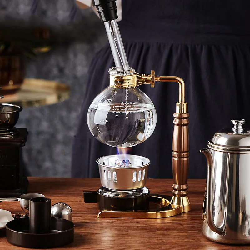 Siphon หม้อเครื่องบด Kopi Sifon หม้อกาแฟ Appliance ด้วยตนเอง Brewing ชุด