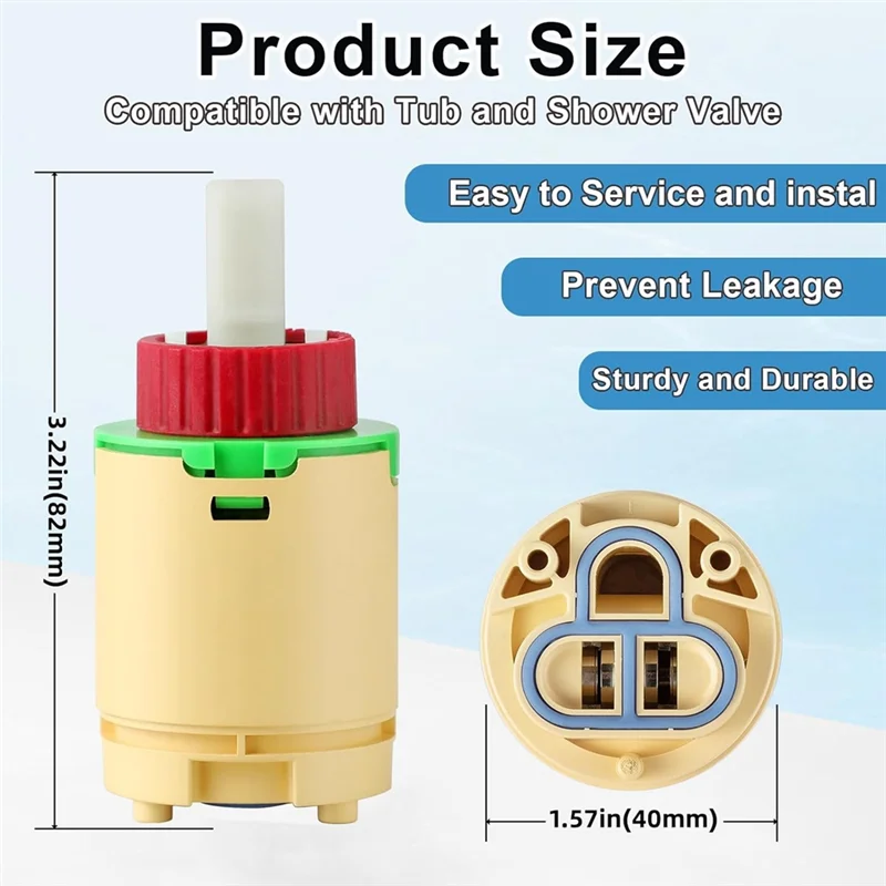 【Flash Sale】JL01GJ Shower Cartridges Replacement,40Mm Faucet Cartridges Replacement,For Replaces Cartridges Tub And Shower Valve