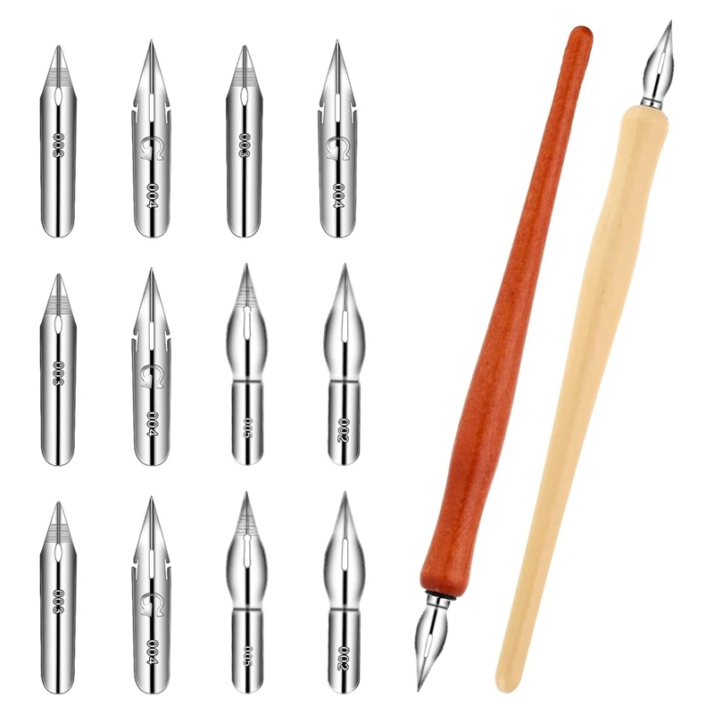 Ensemble de stylos à encre en bois pour calligraphie, porte-stylo, dessin, bande dessinée, 10 pièces