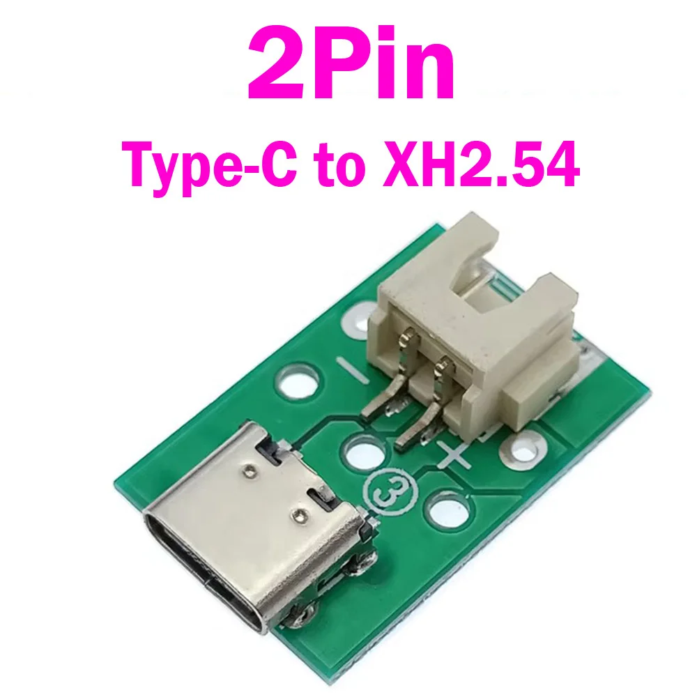 2Pin 4Pin Power Adapter Board Data Cable Test Board Straight Pin Elbow Pin PCB Connector TYPE-C To MX1.25 PH2.0 XH2.54 Pitch