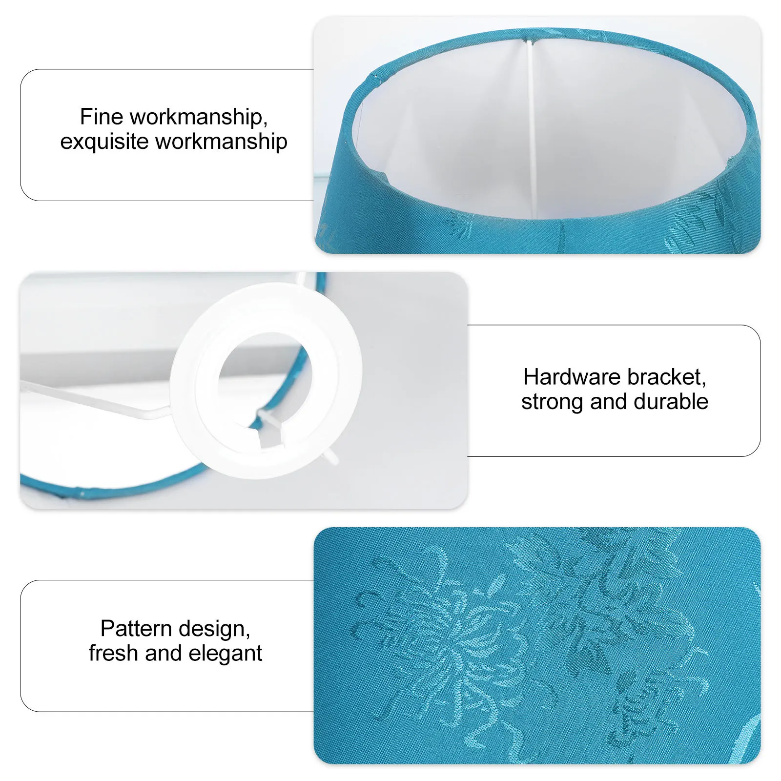 

Artistic Embroidery Cloth Lamp Shade Sturdy Durable Light Cover Decorative Lamp Accessory for Living Room Bedroom Study