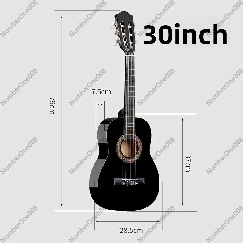 30 Inch Classical Guitar, Basswood Matt Polish Small Size, Beginner Practice Travel Guitars