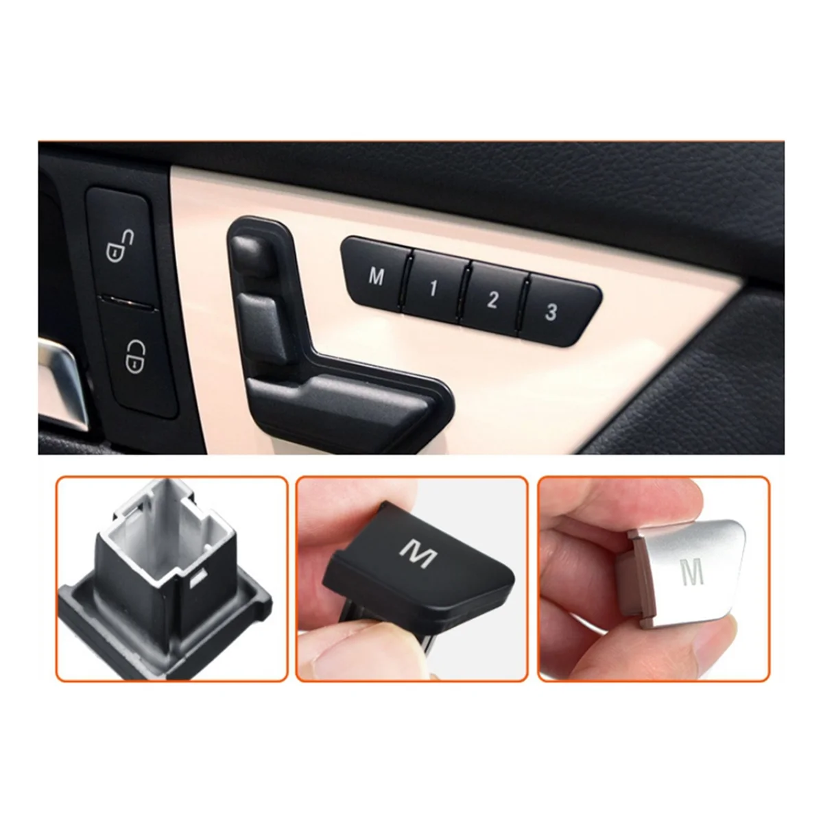 Car Front Left Seat Memory Control Buttons Switch 2048700081 for Mercedes-Benz A B C GLA CLASS W166 W172 W204 Black