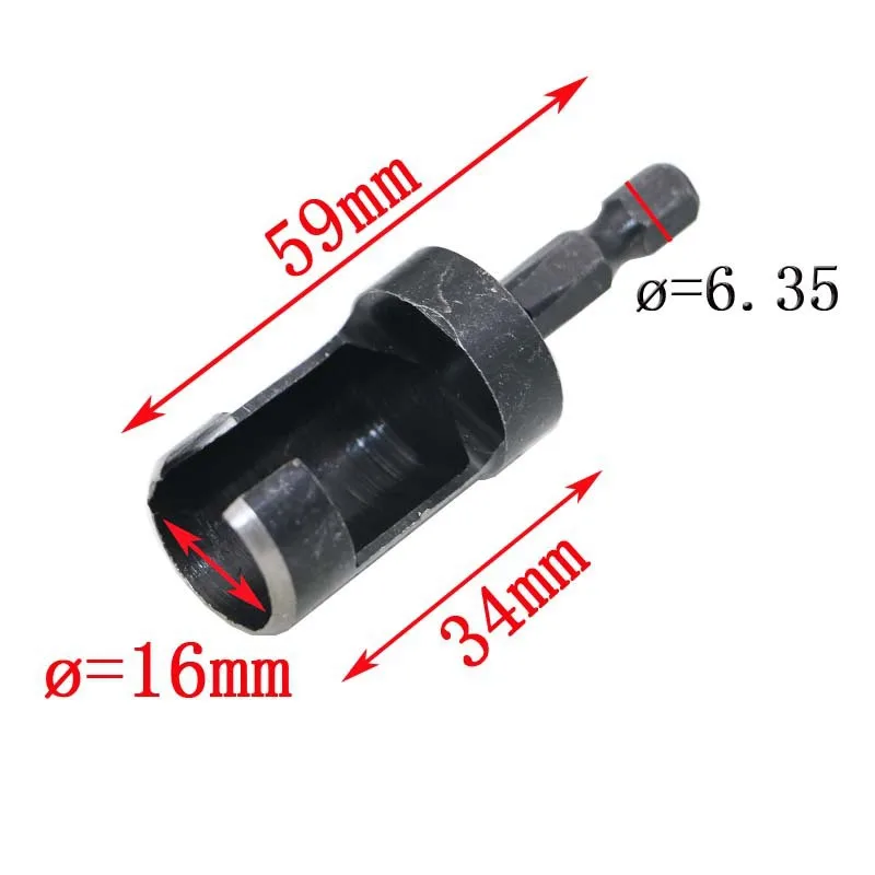Cork Drill Hexagonal Shank Reamer, Carbon Steel Cork Knife, Woodworking Bit, Tubular Log Dowel Bit