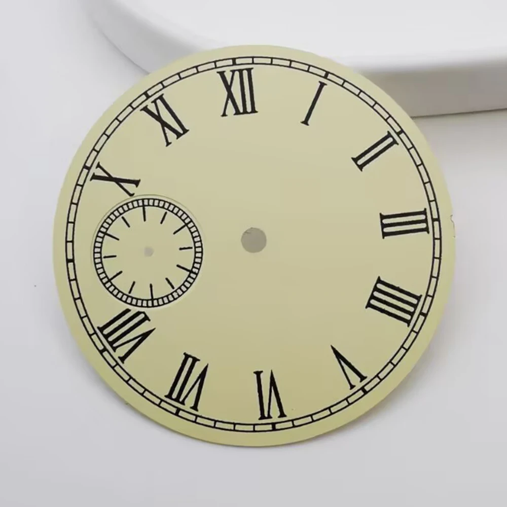 38.9mm beige sterile roman numeral watch dial fits ETA 6497 st3600 manual movement