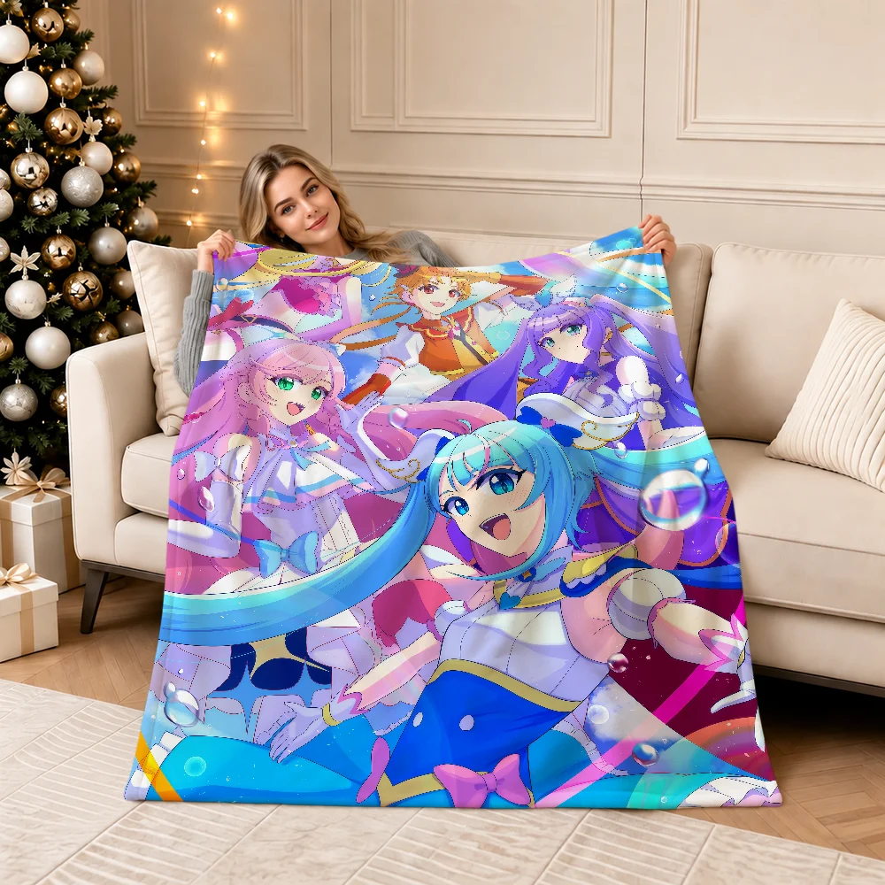 Anime Hirogaru Sky Pretty Cure Precure Warm Soft Plush Blanket For Sofa Living Room Nap Home Bedroom Travel Gift Flannel Hogar
