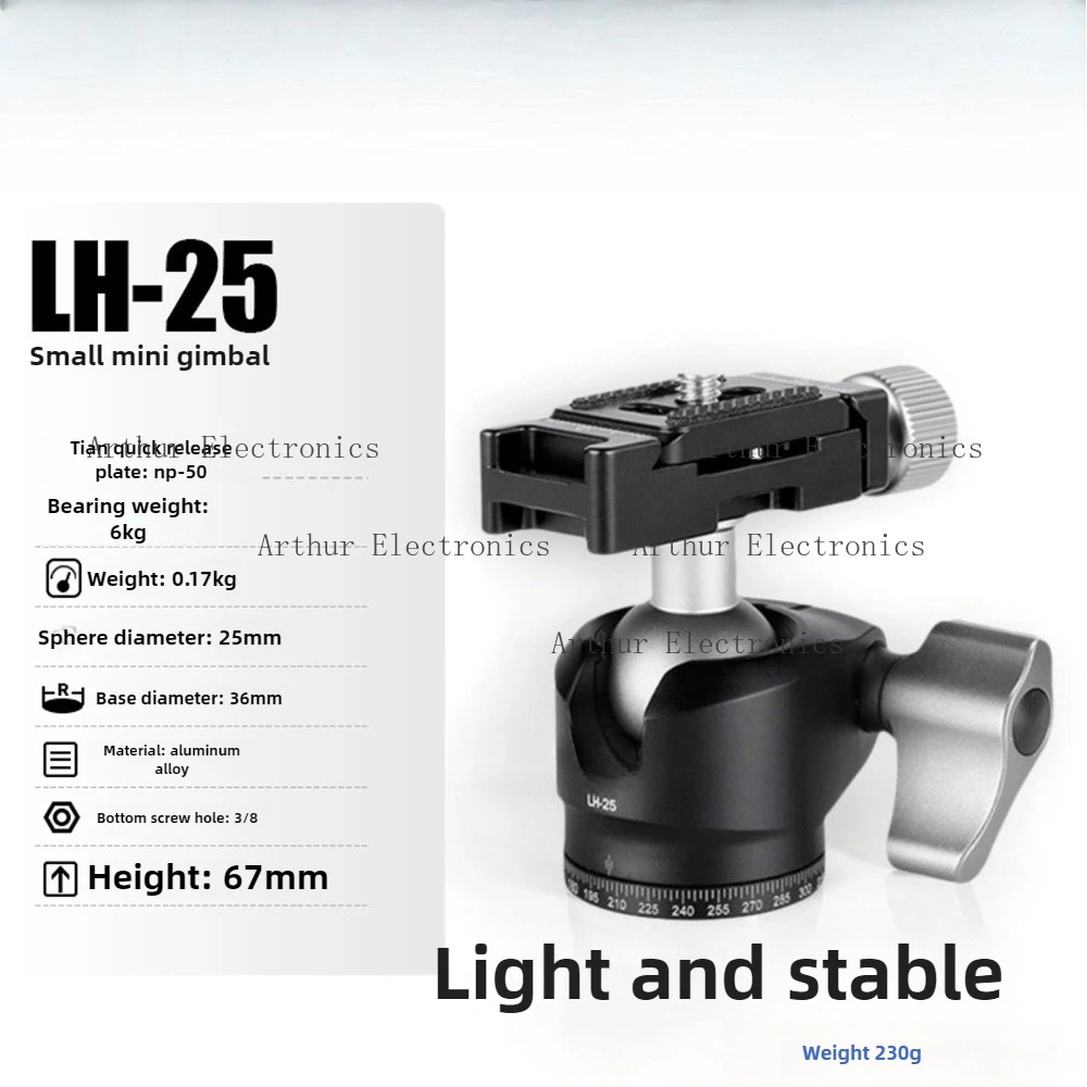 Rotule panoramique pour Leofoto LH-25 LH-25R, rotule de trépied professionnelle à centre de gravité bas pour appareil photo reflex numérique et hybride