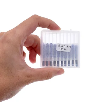 10 ชิ้น 10/15/20/25 องศา V รูปร่าง PCB แกะสลัก Bit Tip End Mill ทังสเตนคาร์ไบด์ PCB CNC Milling Cutter 3.175 1/8