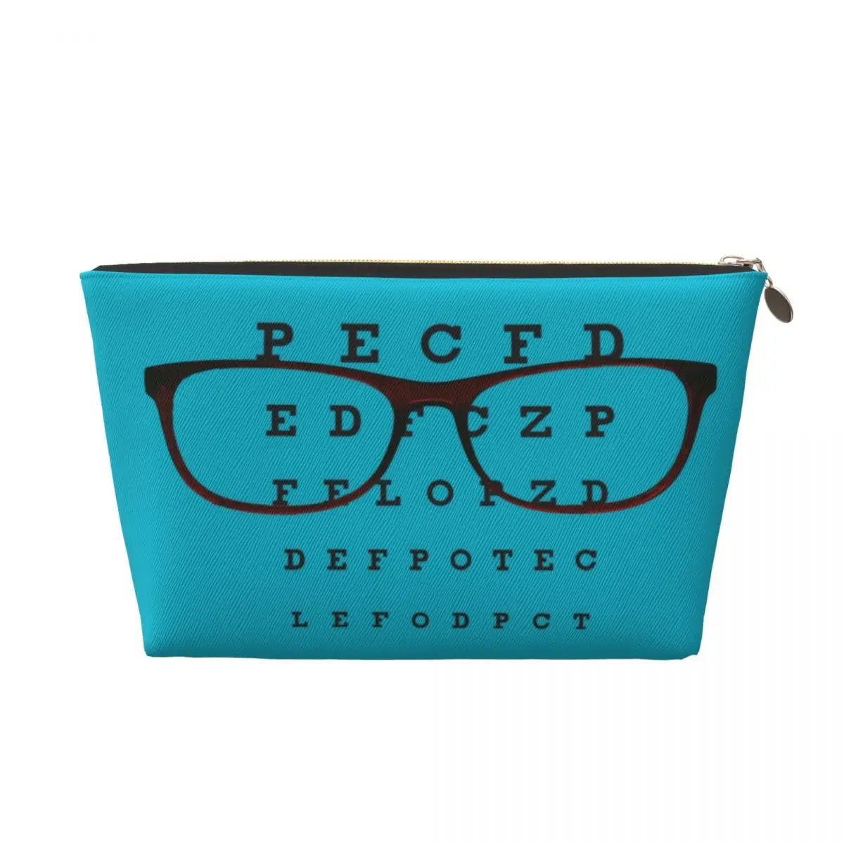 Custom Funny Glasses With Eye Test Chart Toiletry Bag Optician Optometrist Makeup Cosmetic  Lady Beauty Storage Dopp Kit Case