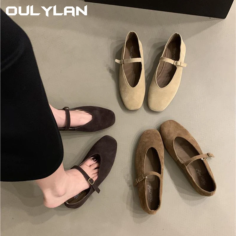 女性のレトロなソフトソールバレエシューズカジュアルな夏の靴ファッショナブルな丸いつま先屋外秋2024