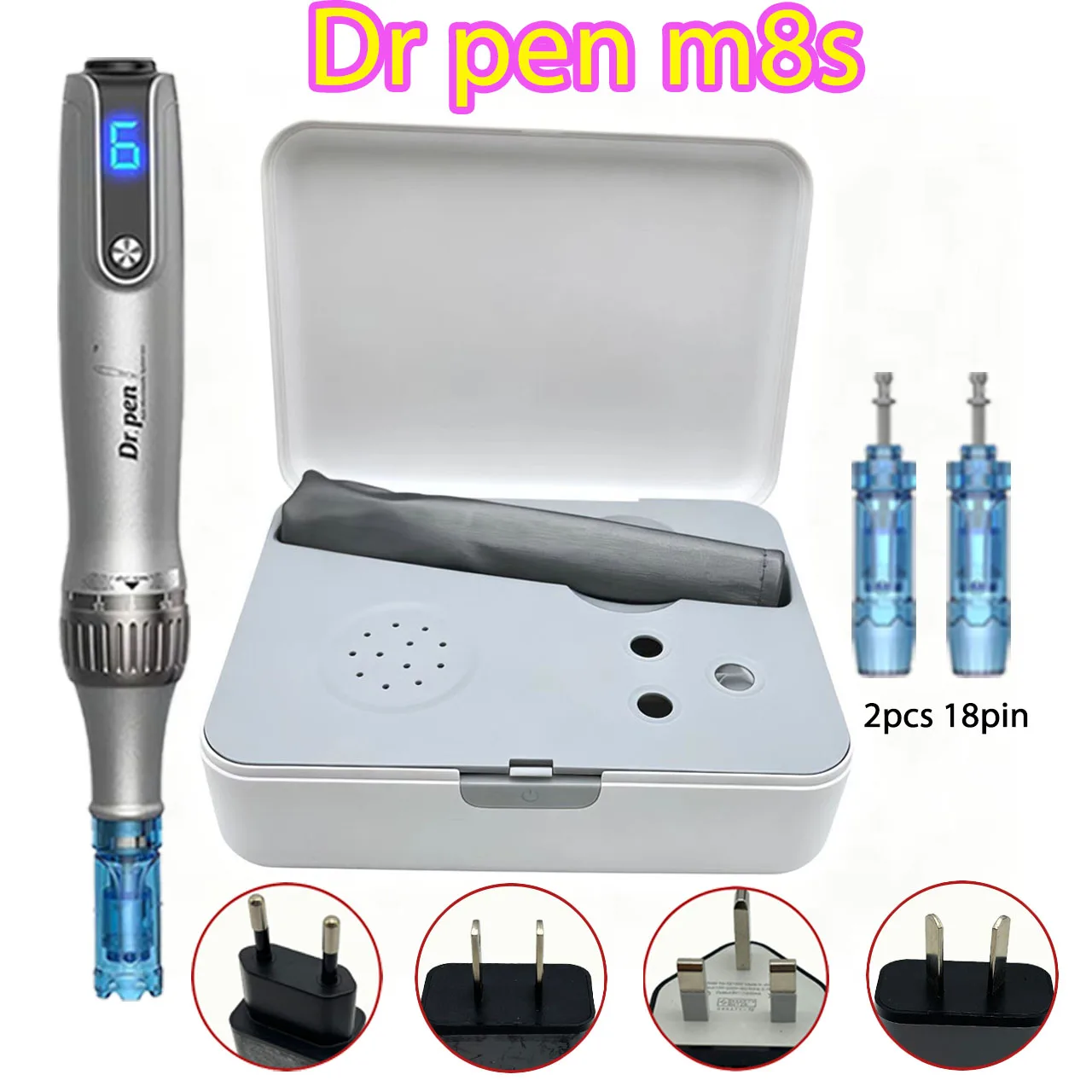 dr-pen-m8s-microneedling-pen-wireless-dermapen-beauty-machine-con-2-cartucce-di-ricambio-lunghezza-ago-025-mm