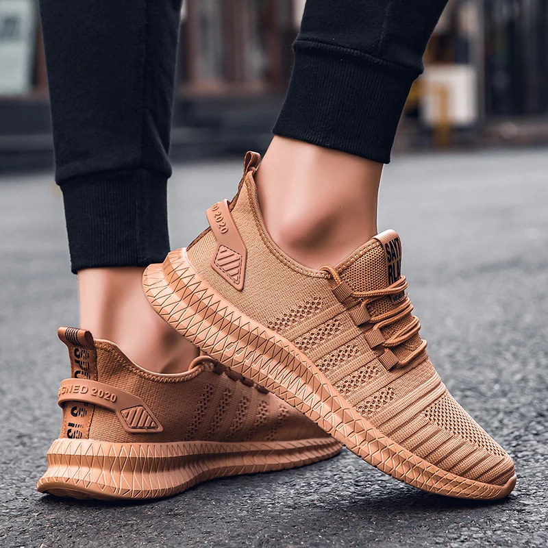 

2022 New Running Shoes Men Light Breathable Air Mesh Sneakers Fashion Boys Lace Up Flat Black Athletic Shoes Autumn Plus Size 48