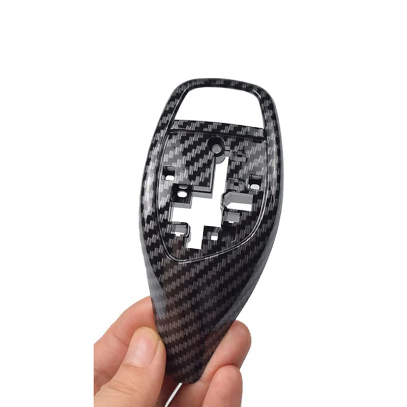 Fit For BMW 1 2 3 Series F20 F21 F22 F23 F30 F31 F06 F12 F13 Front Gear Shift Knob Lever Cover Glossy Black Carbon Fiber Style