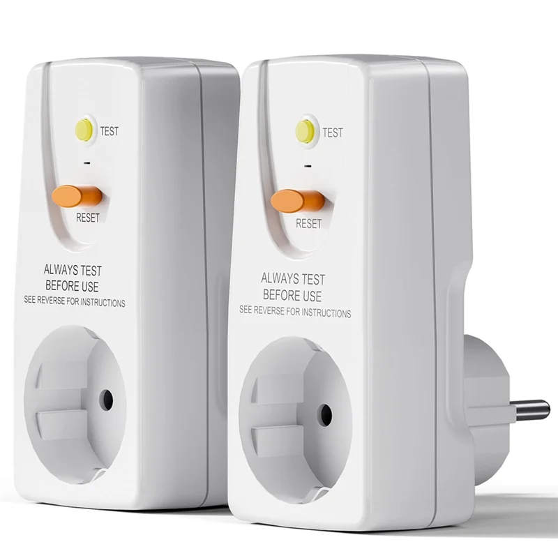 

MLGB-2Pack 16A Gfci Leakage Protection Plug Rcd Socket Home Circuit Breaker Cutout Switch Personal Protection Plug EU Plug