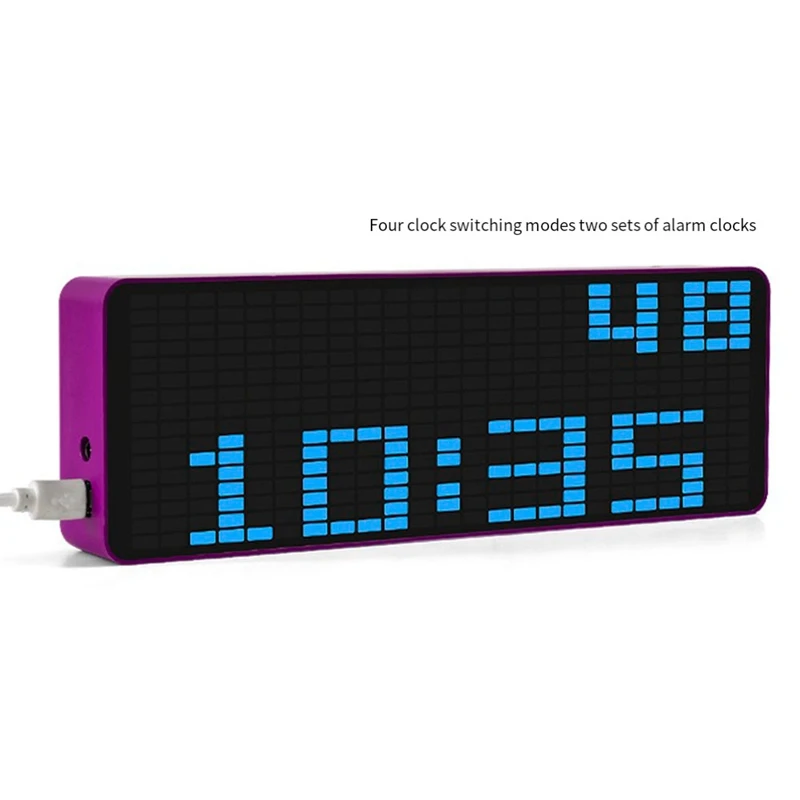 Color LED Music Spectrum Electronic Clock Sound Control Rhythm Light 1624 RGB Pickup Atmosphere Level Indicator, Purple Durable