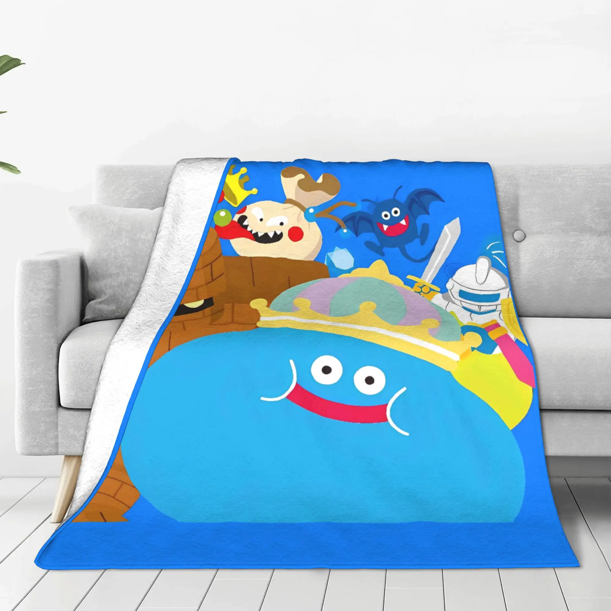 D-Dragon Quest Slime Blanket  Super Warm Comfortable Plush Throw Blanket For Girls Boys Bedroom Flannel Bedspread Bed Cover