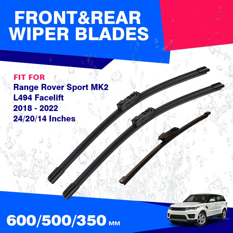 Front Rear Wiper Blades For Range Rover Sport MK2 L494 Facelift 2018 2019 2020 2021 2022 Brushes Windshield Windscreen Window