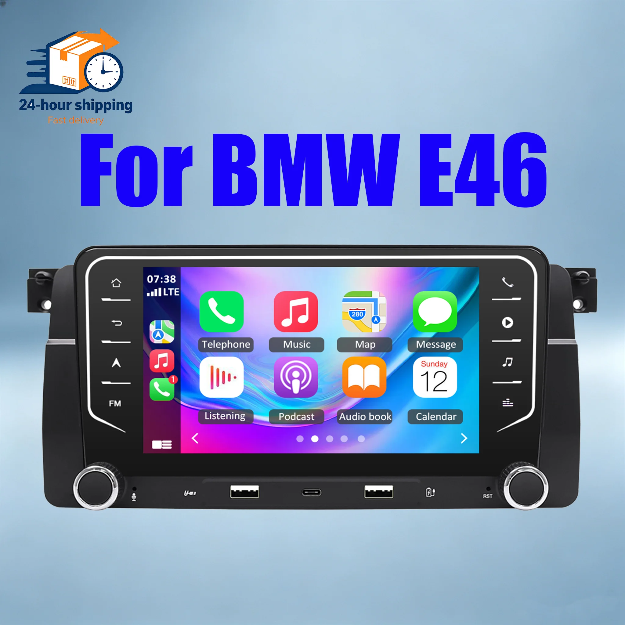 Image of 2+32G Android 15 Autoradio GPS-Navigation Multimedia-Player für BMW E46 mit Carplay Android Auto 7-Zoll-Touchscreen Bluetooth WLAN FM/RDS DSP EQ SWC Mirror Link Split Screen
