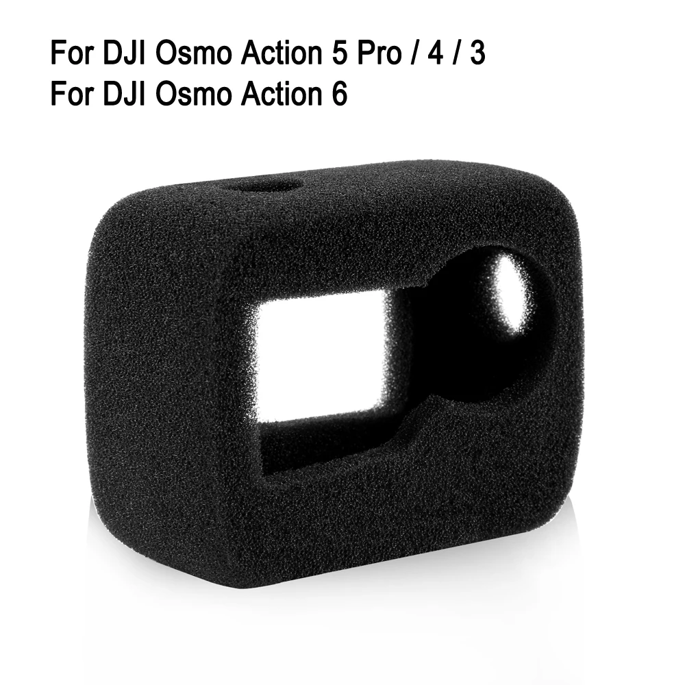 PULUZ High Density Sponge Foam Camera Protective Cover For DJI Osmo Action 6 Action 5 Pro Action 4 Action 3, Reducing Wind Noise