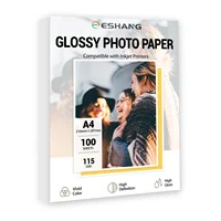 100 hojas de papel fotográfico A4 brillante de una cara, 115 g/m2 para impresión por inyección de tinta, hojas de papel de impresión fotográfica de primera calidad